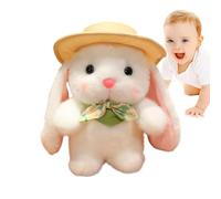 Générique Rabbit Stuffed Animal - 9.05inCH Cute Pudding Plush Toy with Hat | Simulated PP Cotton Doll | Doll with Hat and Bow, Soft Fun Gift for Girl Child, Holiday Snuggle Companion