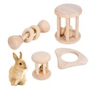 Générique Rabbit Toys, Wooden Safe Bunny Chew, Sturdy Bite-Resistant Teeth Care Pet Supplies for Small Animals, Chinchilla & Hamsters, Natural Chewing Accessories