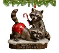 Générique Raccoon Christmas Ornament - Resin Holiday Decoration | Cute Raccoon Figurine, Festive Decor for Home, Balcony, Garden, Wall, Porch, Yard, Walkway, Patio | Christmas Holiday Accessories