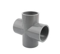 Générique Raccord de Tuyau en PVC Gris, 1 pièce, 20, 25, 32 mm, coude Droit, té, Joints croisés, Adaptateur de Tuyau d'eau, Joints 3, 4, 5, 6 Voies(Grey,I.D 32mm)