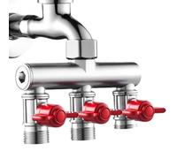 Générique Raccord pour Tuyau d'Arrosage 3 Voies,Robinet d'arrêt en métal Robuste avec raccords | Adaptateur 3 Voies pour répartiteur d'eau de Jardin - pour arrosage, Nettoyage extérieur, Jardin,