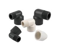 Générique Raccord réducteur à 90 degrés en PVC Blanc de 20, 25, 32 mm vers 1/2", 3/4", 1", Filetage mâle, coude for Irrigation de Jardin(Grey,5pcs)