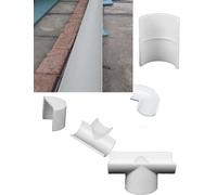 Générique Raccords Gouttière PVC Demi-Ronde, Évacuation Eau de Pluie | Tube UPVC pour Toiture, Jonction, Té, Sortie, Bouchon et Coude, Projet Sur Mesure(White,110mm/4.33")