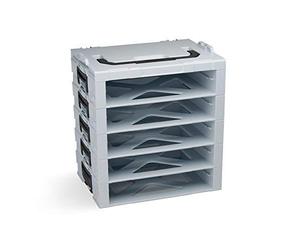 Générique Rack i-BOXX Sortimo 5 compartiments gris | Système de rangement modulaire pour outils | Compatible avec iBOXX 72 & tiroir LS 72