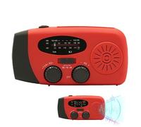 Générique Radio météo, radio à manivelle, Radio AM/FM, Radio solaire AM/FM, 2000mAh, Radio météo, lumière LED, pour survie en intérieur, Camping