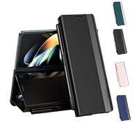 Générique Radujy/Lovreko Luxury Electroplated Leather Magnetic Phone Case, Anti-Fall Leather Case, with Phone Stand and Pen Slot, Flip Cases for Galaxy Z Fold 4/5/6/7 (Black,Z Fold 6)