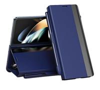 Générique Radujy/Lovreko Luxury Electroplated Leather Magnetic Phone Case, with Pen Slot and Phone Stand, for Galaxy Z Fold 4/5/6/7 (for ZFold7,Blue)