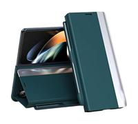 Générique Radujy/Lovreko Luxury Electroplated Leather Magnetic Phone Case with Phone Stand and Pen Slot, Anti-Fall Leather Case for Galaxy Z Fold 5/6/7 (Green,for Z fold7)