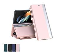 Générique Radujy/Lovreko Luxury Electroplated Leather Magnetic Phone Case, with Phone Stand and Pen Slot, and Anti-Fall Leather Case for G Z Fold 4/5/6/7 (Z fold7,Pink)