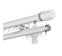 Générique Rail À Double Tringle pour Rideaux Montage Mural en Aluminium Système De Rail pour Rideaux Silencieux Superposés Séparation De Pièce Ensemble De Rail pour Fenêtre(White B,95cm/3.1ft)