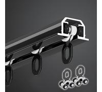 Générique Rail à Rideaux encastré Invisible, Rail de Plafond encastré pour Rideaux, Rail de Plafond en Aluminium Robuste 70-600cm pour séparation de pièce, Fenêtre(Noir,360cm/11.8ft(3 * 120cm))