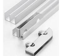 Générique Rail Coulissant Double for Porte coulissante sans rainure, adapté à la cloison de Porte coulissante de Garde-Robe, Porte en Bois(39in)