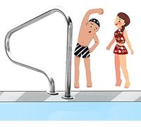 Générique Rail de Piscine Balustrade de Piscine Main Courante de Piscine, Barre d'appui pour Installation Rapide, Rampes d'escalier de Piscine en Acier Inoxydable (Hauteur 80 cm / 31,5 u20