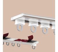 Générique Rail De Rideau Auto-Adhésif Ultra-Fin pour Fenêtres À Ouverture Intérieure, Fenêtres en Baie, Rail Caché en Aluminium, Glissement Silencieux Et Fluide(Gray Ceiling,95cm/3.1ft)