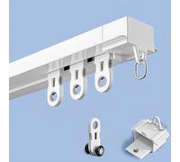 Générique Rail De Rideau Caché De Aluminium, Rail De Plafond Silencieuses, Système De Voie De Rideau Encastré, pour Bureau, Salon, Chambre, Balcon, Hôpital(White A,190cm/6.2ft(2 * 95cm))