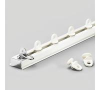 Générique Rail De Rideau De Plafond/Mur Ultra-Fin en Aluminium - Ensemble De Tringle Rideau De Séparation/Plafond - Coulissement Fluide/Silence/Installation Facile(White-B,180cm(2 * 90cm))