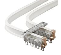 Générique Rail de Rideau de Plafond - Rail de Rideau Double courbé, Flexible et Pliable, en Aluminium, pour fenêtres, Salons, séparation de pièces (Blanc, 440 cm)
