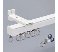 Générique Rail de Rideau de Plafond Robuste - Rail Mural en Aluminium pour Rideaux, cloisons, Camping-Cars, douches et hôpitaux - Système de Rail Blanc Durable (3,30 m)