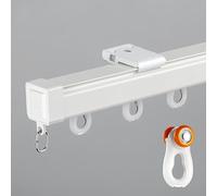 Générique Rail De Rideau De Plafond Robustes avec Poulie Silencieuse, Rail Rideaux pour Fenêtres, Tringle À Rideaux pour Baie Vitrée, Chambre, Bureau, Fixation Murale(White Ceiling,75cm/2.4ft)