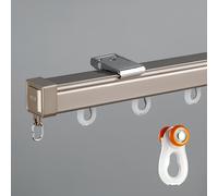 Générique Rail De Rideau De Plafond Robustes avec Poulie Silencieuse, Rail Rideaux pour Fenêtres, Tringle À Rideaux pour Baie Vitrée, Chambre, Bureau, Fixation Murale(Champa Ceiling,230cm(2 * 115cm))