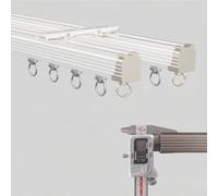 Générique Rail De Rideau Double Ensemble De Rails À Rideaux En Aluminium Diviseur De Pièce Muet Glisser Rail De Rideau Au Montage Mural Pour Salon Chambre À Coucher(Blanc,340cm)