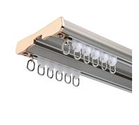 Générique Rail de Rideau Double, Rail de Rideau de Plafond en Aluminium, Rail de Rideau Robuste de 1 à 5 m, Personnalisable, adapté au kit de Rail de Plafond de séparation de Salle de Bain de Salon