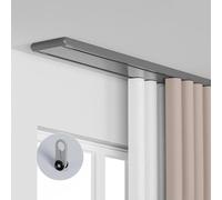 Générique Rail de Rideau Double, Rail de Rideau de Plafond Silencieux, Rail de Rideau caché Robuste Personnalisable, adapté au kit de Rail de Plafond de séparation de Salle de (Size:100cm,Color:gris)