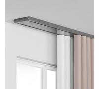 Générique Rail de Rideau Double, Rail de Rideau de Plafond Silencieux, Rail de Rideau caché Robuste Personnalisable, adapté au kit de Rail de Plafond de séparation de Salle de (Size:400cm,Color:gris)