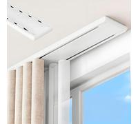 Générique Rail de Rideau Double, Rail Rideaux Plafond, système Robuste à Deux Rails pour séparation de pièce/Chambre/fenêtre, Coulissant, Aluminium