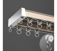 Générique Rail De Rideau Doubles Lourds 6,0 m pour Fenêtres/cloisons, Rail De Plafond, Tringle À Rideaux Coulissants pour Chambre pour Séparation Et Intimité(Gold,270cm/8.8ft(2 * 135cm))