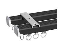 Générique Rail de Rideau occultant Robuste, système de Double Tringle pour Salon et séparation de pièces, 500 cm (16,4 pi) avec Croisillon, Design Durable et élégant