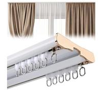 Générique Rail de Rideau Plafond Double, Kit de Montage Inclus, Installation Facile pour Fenêtres et Salons, Longueur Ajustable de 100 à 600 cm(Size:1.5m(4.9ft))