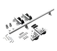 Générique Rail d'échelle Mobile argenté avec roulettes au Sol, matériel pour échelle roulante Debout, kit de matériel pour échelle coulissante de bibliothèque, Rail/Rail Rond de 3,3 à 20 Pie