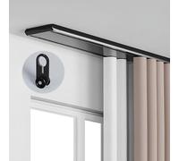 Générique Rail Double pour Rideaux, Fixation Au Plafond, Aluminium, Kit Complet avec Double Rail Et Système De Glissement Silencieux pour Rideaux De Salon Et De Chambre Hôpital,Noir,3.2m