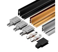 Générique Rail en Aluminium à Triple maillon for Porte coulissante en Verre de 5 mm avec kit de Rail Coulissant Silencieux for vitrines, bibliothèques et armoires(Silver,100cm)