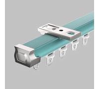 Générique Rail pour Rideaux de séparation de pièce, système de Rails de Rideaux Robustes et Silencieux, Tringle à Rideaux coulissants de Chambre à Coucher, Salon, hôpital(Blue-Ceiling,280cm/9.2ft)