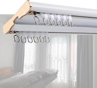 Générique Rail Rideau Plafond Double pour Intimité, Rail Robuste en Métal, Installation Facile, Système Silencieux(Size:3.4m(11.2ft))