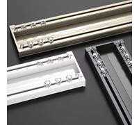 Générique Rails à Rideaux Doubles Robustes - Rails en Alliage d'aluminium pour Plafond, 4,5 m/14,8 pi, idéal pour Salon, Chambre, cloison - Couleur Champagne