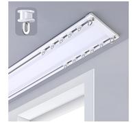 Générique Rails à Rideaux Robustes à Double rangée, système Silencieux, Rail de Rideau de Plafond en Aluminium Robuste - séparateur de pièce à Double Voie pour Salon, Chambre, hôpital