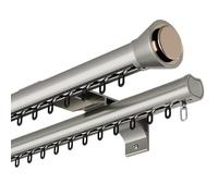 Générique Rails à Rideaux Robustes, système Silencieux à Double rangée, Rails à Rideaux de Plafond, Ensemble de Rails à Rideaux à Double pôle - Tiges Romaines en Aluminium de 10,8 Pieds avec Rouleaux