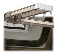 Générique Rails à Rideaux Silence, Doubles tringles pour fenêtres en U/L/en Baie, Conception d'angle à 90°, tringles à Rideaux Couleur Champagne de 3,8 m (13 pi), Solution Anti-Bruit