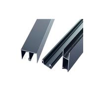 Générique Rails en Verre de 5 mm, Lot de Trois pièces, adaptés aux vitrines, bibliothèques, armoires et Autres Accessoires for Portes coulissantes, Argent et Noir(Black,90cm)