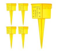 Générique Rain Measure Gauge with Stake - Wide Mouth Square Sprinkler Catch Cups, Portable Yellow Garden Rain Gauge for Outdoor Water Measuring & Lawn Irrigation