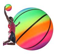 Générique Rainbow Ball Inflatable Soccer Basketball Toy PVC Playground Ball | Colorful Printed Pvc Inflatable Rainbow Ball, Perfect as a Bouncy Soccer and Basketball Toy for Kids' Games and Birthday