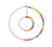 Générique Rainbow Color Changing Beaded Jewelry Colorful Necklace