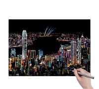 Générique Rainbow scrtch - Scratchs Off City Landmark Paper, Doodle Arts Pads | Interactive Craft Set with Party Fun Scenario for Kids Teens Children Birthday Halloween Christmas Art Projects