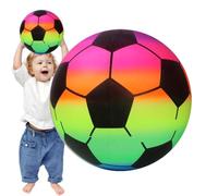 Générique Rainbow Soccer Ball - Portable Toy, Leakproof Space Saving Sphere | Color Inflatable Ball Toy for Kids Boys Outdoor Summer Beach Pool Party Playtime Inflatable Fun Activity Game Sport Holiday T