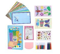 Générique Rainbow Squeeze Art Kit - DIY Postcard Painting Set, Sensory Liquid Art Studio for Kids, Fine Motor Skill Development Tool, Craft Activity, Educational Watercolor Set for Boys Girls