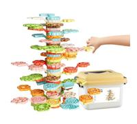 Générique Rainbow Stacking Blocks, Balance Tree Game Set, Smooth Edges with Safe Feature, Educational Wooden Building Toy Balance Set, Kids Activity with Colorful Design, Skill Toy for Early Learning