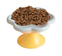 Générique Raised Cat Bowl - Elevated Ceramic Food Dish, Stylish Flower Pattern Pet Feeder, Tilted Design Supporting Healthy, Easy to Wash and Anti Spill Structure | Anti Vomiting Feeder for Fla